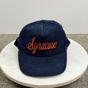 Syracuse Hat Unisex OS Navy Blue Vintage Corduroy Snapback Cap